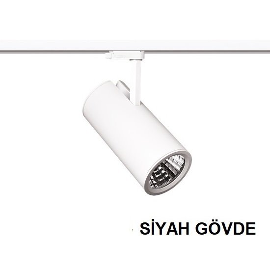 Lamptıme 30W Siyah Gövde Monofaze Ray Spot 6500K Beyaz Işık