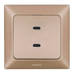 Ne-Ad Aras İkili USB Şarj Prizi (Type-C + Type-C)