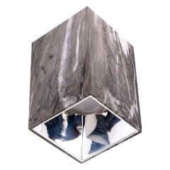 ACK GRİ MERMER-KROM KARE ALÜMİNİUM SIVA ÜSTÜ DEKORATİF ARMATÜRÜ