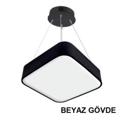 Lamptıme Sarkıt Armatür 80*80 Dolu Kare 80Cm 60W Beyaz Gövde 3000K Sarı Işık