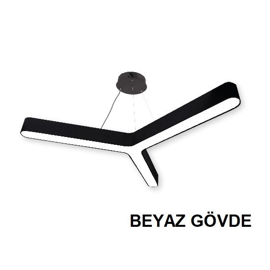 Lamptıme Sarkıt Armatür 80X80 Yıldız 120Cm 90W Beyaz Gövde 4000K Ilık Beyaz