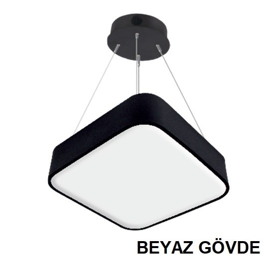 Lamptıme Sarkıt Armatür 80*80 Dolu Kare 80Cm 60W Beyaz Gövde 6500K Beyaz Işık