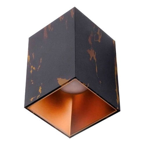 ACK SİYAH MERMER-MATTE ROSE KARE ALÜMİNİUM SIVA ÜSTÜ DEKORATİF ARMATÜRÜ