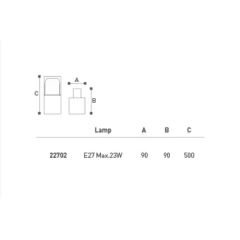 Led Bahçe - Çim Armatürü - Bollard 50Cm Lh-22702