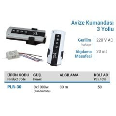 Ycl Avize Kumandası (3X1000W) 3 Yollu