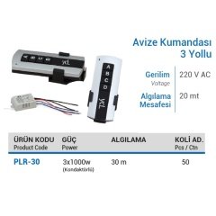 Ycl Avize Kumandası (3X1000W) 3 Yollu