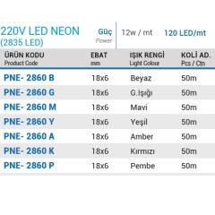Ycl 2835 Neon Led G.Işığı