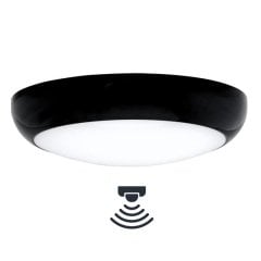 Lamptıme 18W Ip65 Siyah Gövde Led Sensörlü+Acil Durum Fonk. Tavan Armatürü 3000K Sarı Işık