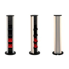 Ne-Ad 12 Modül Kule Tipi Silindir Priz Kutusu [Inox]
