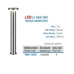 Ycl 7W Ledli Bahçe Armatürü 6500K 80Cm