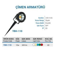 Ycl 10W Cob Led Çimen Arm. Yeşil