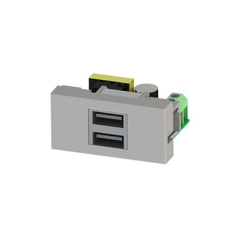 Ne-Ad Modüler 45X22,5 Çiftli Usb Şarj Adaptörü