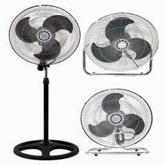 K2 130W 18” Sanayı Tipi Ayaklı Vantilatör Duvar Ve Masa Kullanımlı