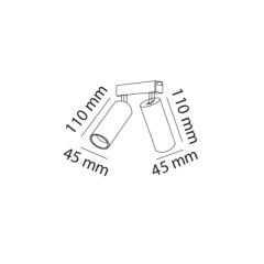 MOL6063 2 X 10 WATT İKİLİ SLİM MAGNET RAY SPOT