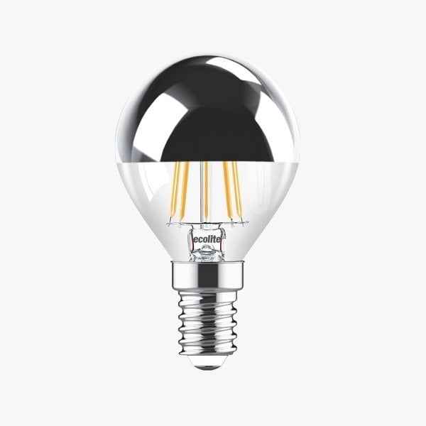 Ecolıte Led Crown Sılver G45 Top Ampul (Aynalı Endirekt Gümüş) 4W E14 370 Lümen 15.000 Saat 2700K Sarı Işık