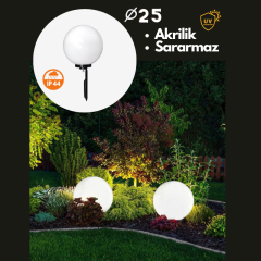 Opal 25cm Akrilik Gloplu Kazıklı Çim Lambası IP44 E27