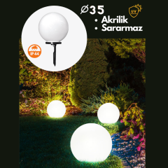 Opal 35cm Akrilik Gloplu Kazıklı Çim Lambası IP44 E27