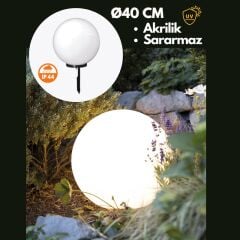 Opal 40cm Akrilik Gloplu Kazıklı Çim Lambası IP44 E27