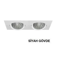 Lamptıme 743411 Sıva Altı Cob Downlıght 2X15W İkili Kare Siyah Gövde 4000K Ilık Beyaz