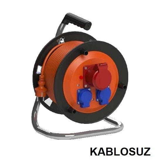 Bylıon 1/16A 220V 2 Adet 5/16A 380V 1 Adet Prizli 25 Metre Kapasiteli Plastik Boş Makara Pmı-10000-4M