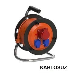 Bylıon 1/16A 220V 2 Adet 5/16A 380V 1 Adet Prizli 25 Metre Kapasiteli Plastik Boş Makara Pmı-10000-4M