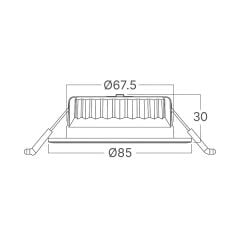 Braytron G6 D85 6.5W-3CCT-CRI90 IP20-Beyaz-Led Downlıght