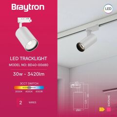 Braytron Shopline - Monofaze 30W 3CCT Beyaz Monofaze Ray Spot