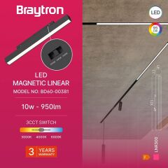 Braytron LNR300 Magnet Linear Armatür30CM 10W 48VDC 3CCT