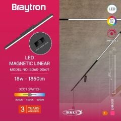 Braytron LNR600 Magnet Linear Armatür 60CM 18W 48VDC 3CCT