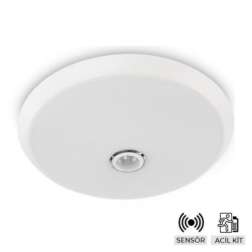 ACK ACİL AYDINLATMA KİTLİ BEYAZ 18W 3000K SENSÖRLÜ TAVAN ARMATÜRÜ