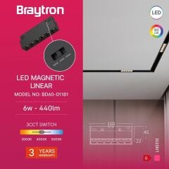 Braytron Magnet Wallwasher Sabit 22CM 12W 48V 4000K