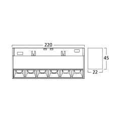 Braytron DALI- LNS220 Magnet Wallwasher Sabit 22CM 12W 48V 3CCT(DALI)