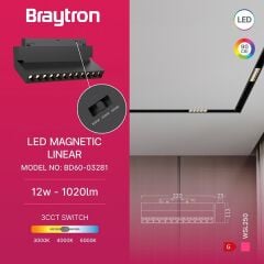 Braytron WSL250 Magnet Wallwasher Hareketli 22CM 12W 48V 3CCT