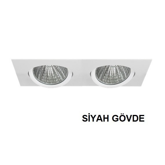 Lamptıme Sıva Altı Cob Downlıght 2X20W İkili Kare Siyah Gövde 6500K Beyaz Işık