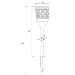 Sylvanıa Solar Bahçe Kazıklı/Taşınabılır Led Armatür Siyah (1500K-78Lm) 2W
