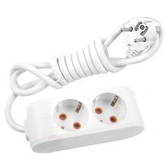 Viko Multi-Let İkili Priz Topraklı Kablolu Çocuk Korumalı - 5 Metre - Beyaz