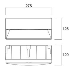 Sylvanıa Led Dıkdörtgen Duvar Armatürü Antrasit (3000K-420Lm) 9,5W