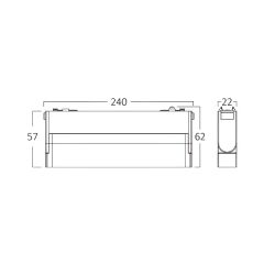 Braytron WSL250 Magnet Wallwasher Sabit 22CM 12W 48V 3CCT