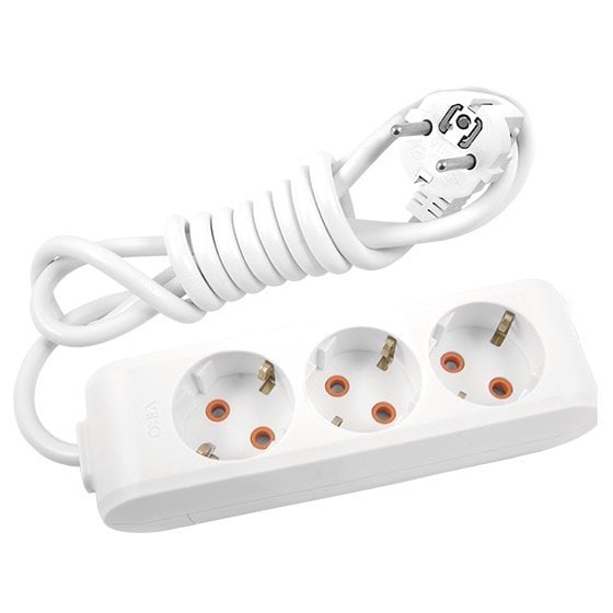 Viko Multi-Let Üçlü Priz Topraklı Kablolu Çocuk Korumalı - 5 Metre - Beyaz