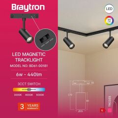 Braytron TRC035 Magnet Ray Spot 6W 48VDC 3CCT