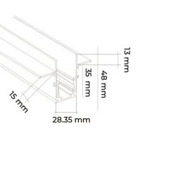 MOL6113 BEYAZ 3 METRE TRİMLESS MAGNET RAY