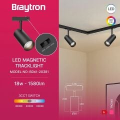 Braytron TRC045 Ultra Slim Led Magnet Ray Spot 10W 48VDC 3CCT