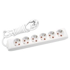 Viko Multi-Let Altılı Priz Topraklı Kablolu Çocuk Korumalı - 1 Metre - Beyaz