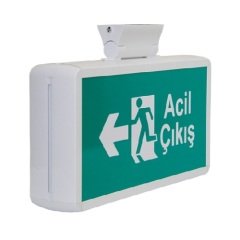 Dekolıte Serisi(Çift Yüzlü) Sac Kasa Acil Yönlendirme Armatürü Sürekli Yanan