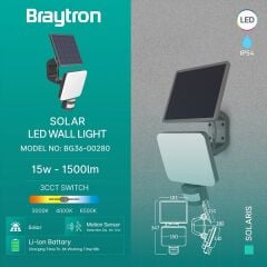 Braytron Solaris 15W 3CCT Solar Led Duvar Armatür